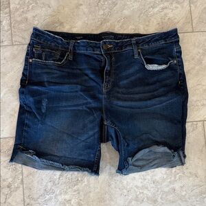 Vigoss Women's Distressed Dark Blue Jean Shorts